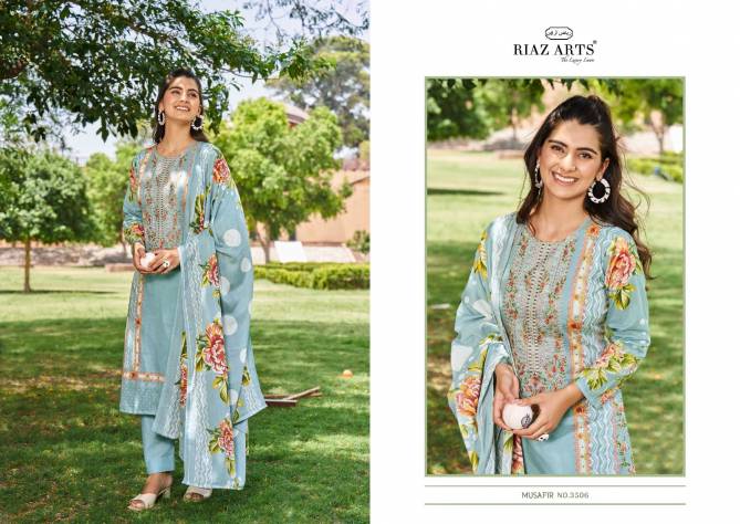 Musafir Vol 8 By Riaz Arts Digital Printed Karachi Cotton Dress Material Wholesale Online
